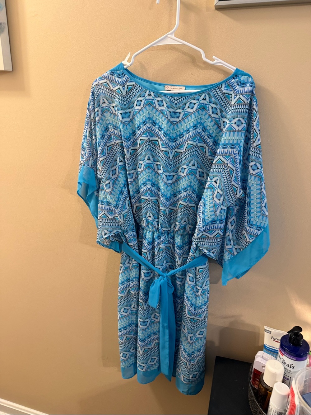 Db established 1862 Blue Printed Belted Women's Dress size 14